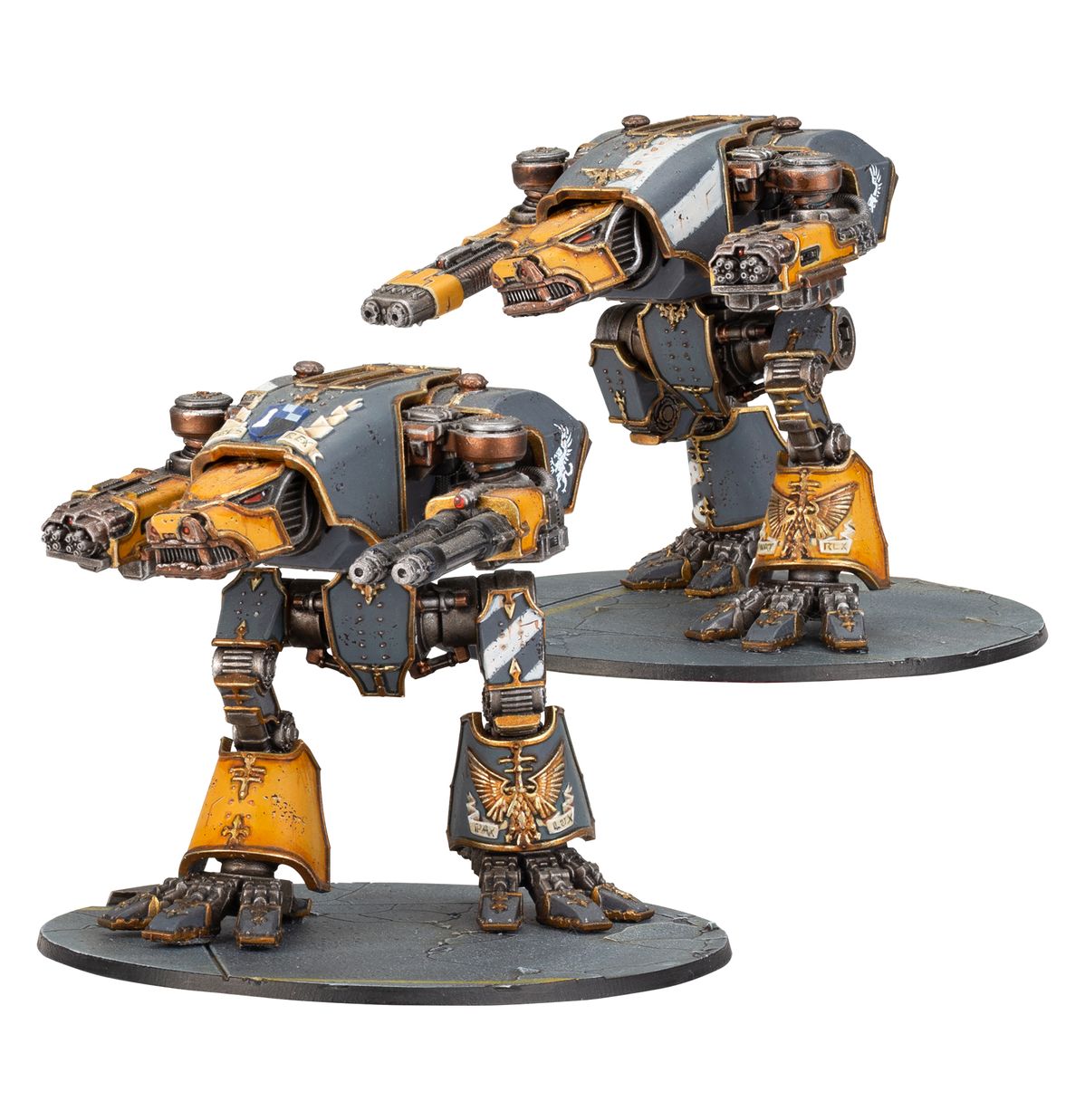 Image of WARHOUND SCOUT TITANS WITH TURBO-LASER DESTRUCTORS AND VULCAN MEGA-BOLTERS Warhammer product